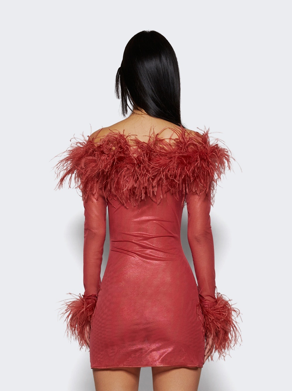 Lame Plumage Short Dress Terre Rouge - 4