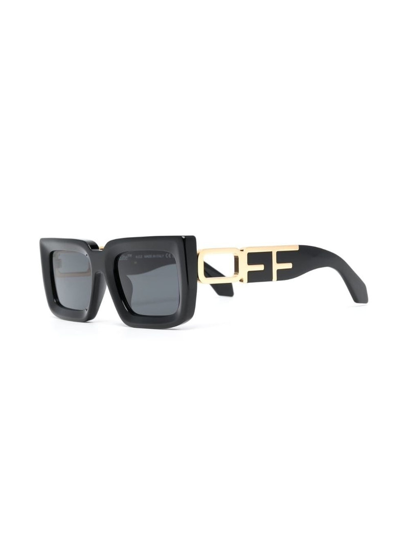 Off-White Boston logo-plaque sunglasses outlook