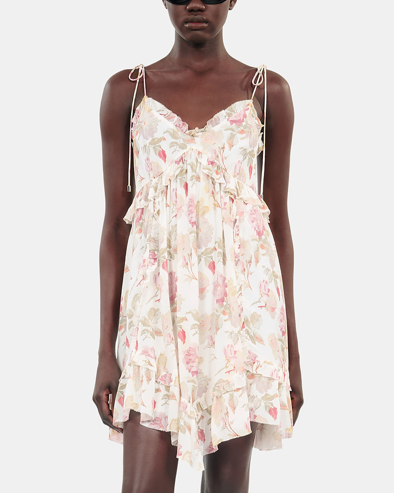 SHORT FLORAL PRINTED SILK DRESS 5