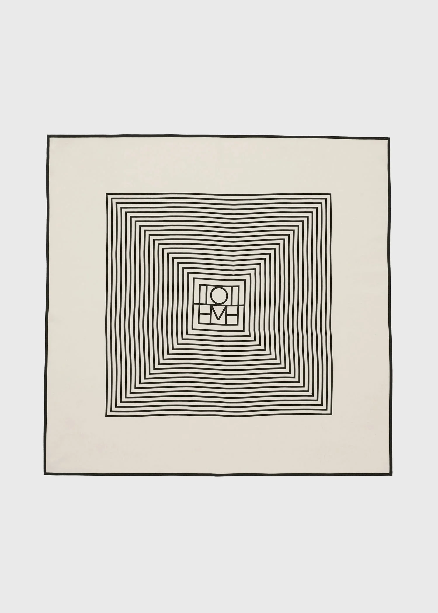 Centered monogram silk scarf crème - 1