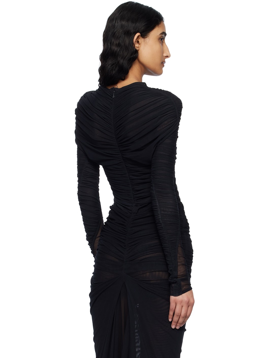Black Ruched Bodysuit - 3