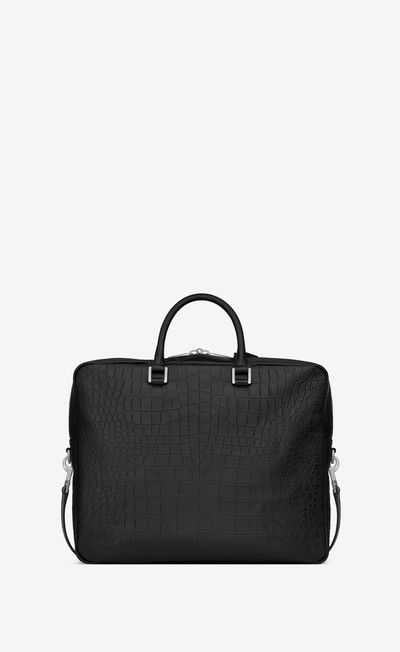 SAINT LAURENT sac de jour large briefcase in crocodile embossed leather outlook
