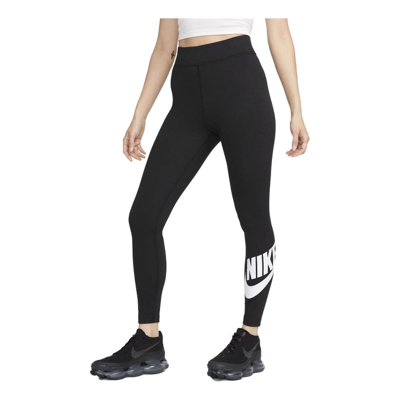 (WMNS) Nike Sportswear Classics High-Waisted Graphic Leggings Asia Sizing 'Black White' DV7792-010 - 1
