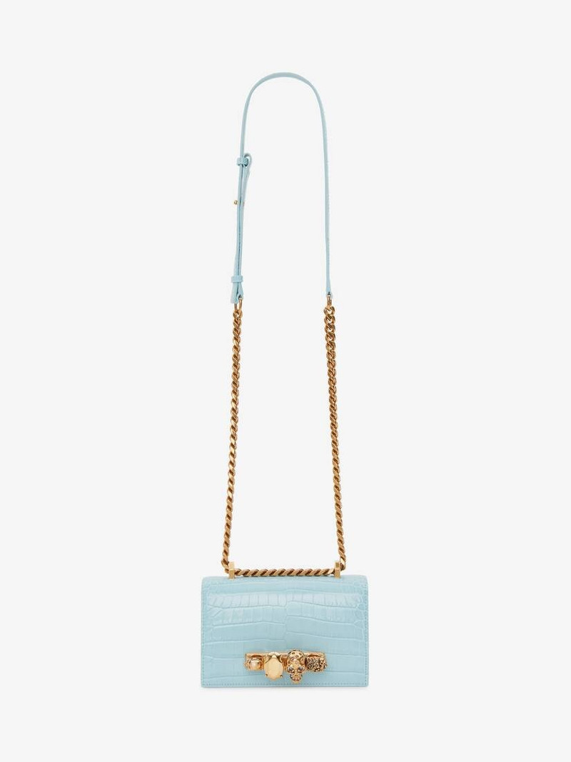 Mini Jewelled Satchel in Pale Blue 5