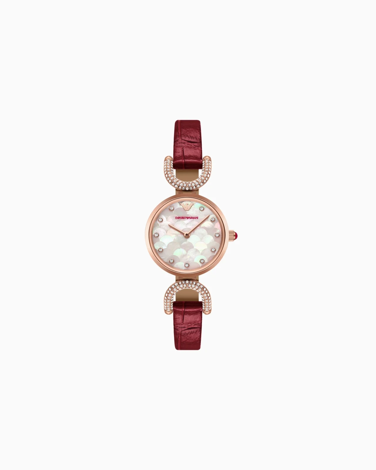 LUNAR NEW YEAR TWO-HAND BURGUNDY LEATHER WATCH - 1