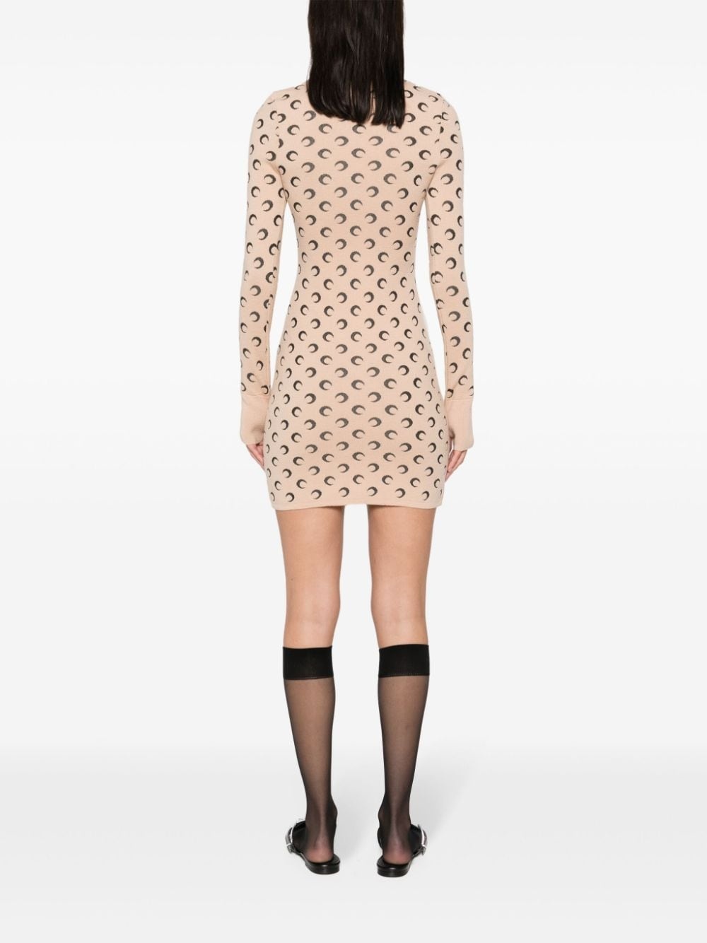 Crescent-Moon-jacquard mini dress - 4