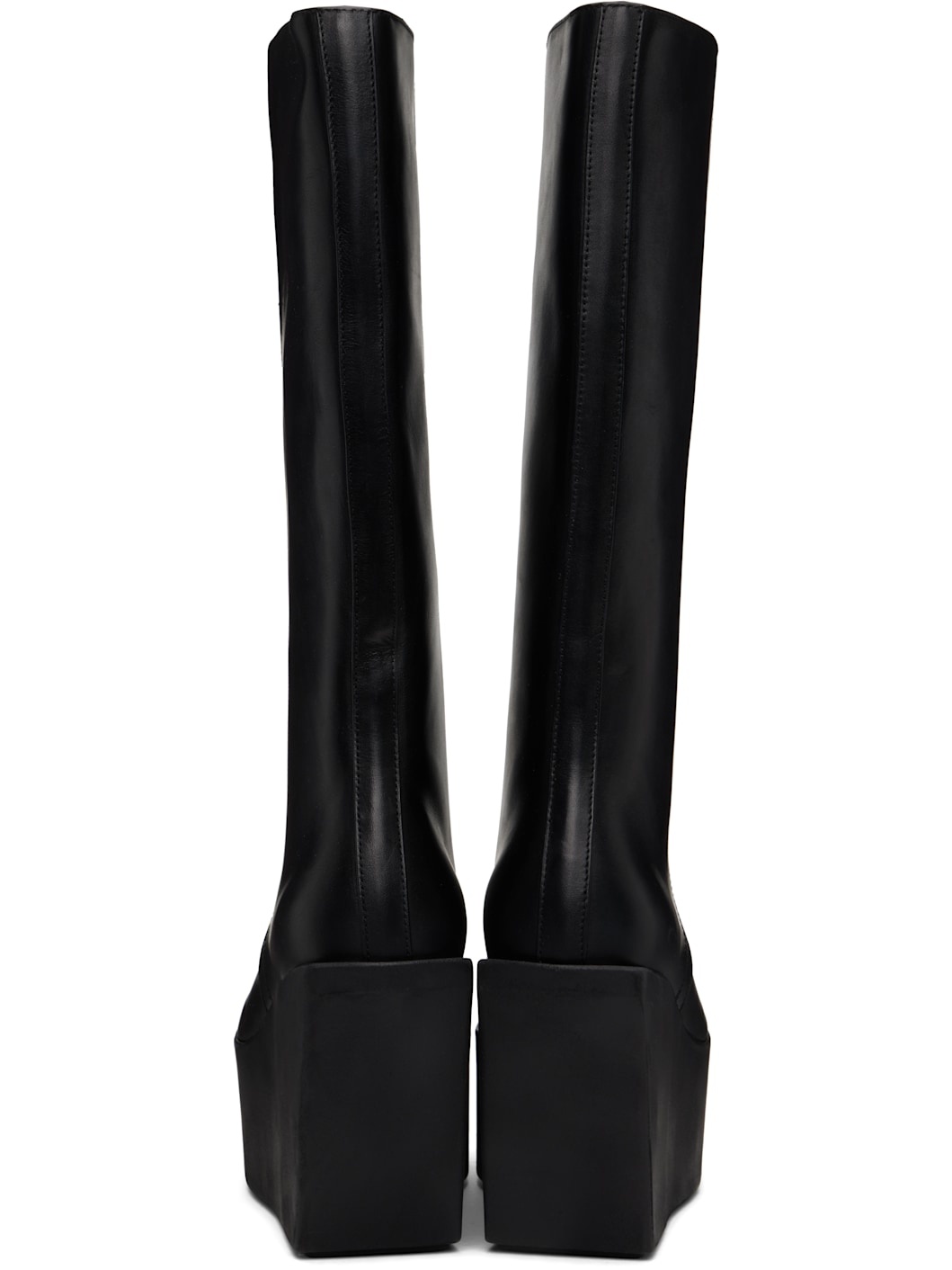 Black Hollywood Sliver Platform Winged Kowboys Tall Boots - 2