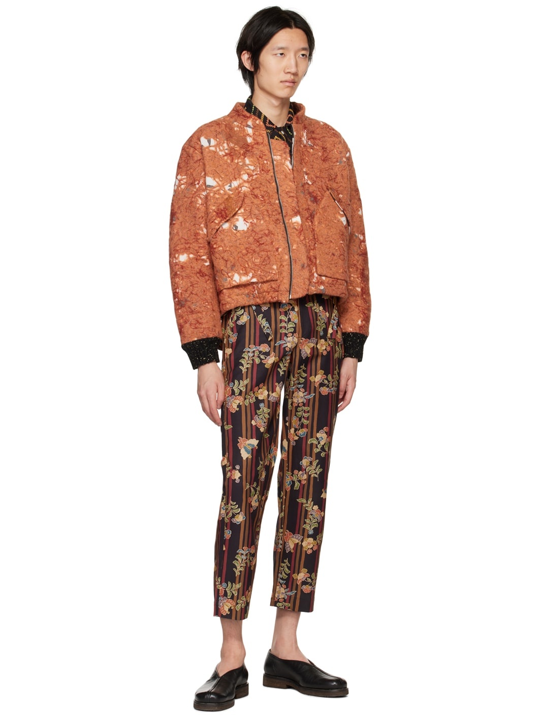 Orange Graphic Bomber Jacket - 4