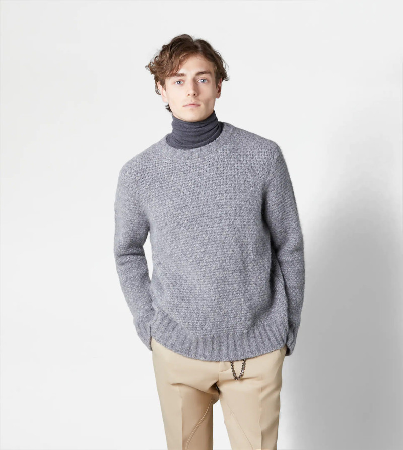 ROUND NECK JUMPER SILK BLEND - GREY 6