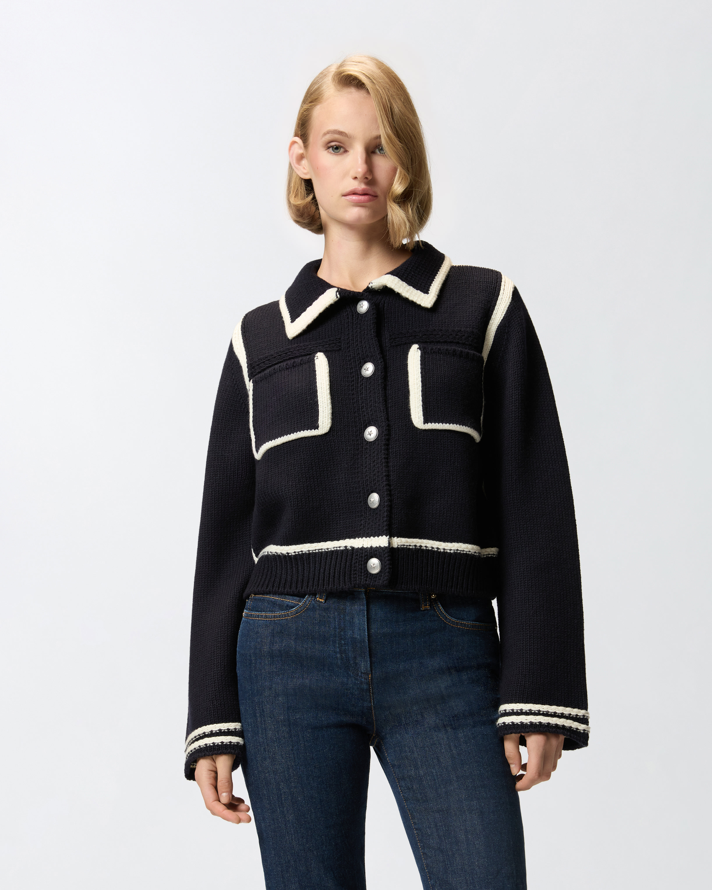 PREPPY-STYLE CARDIGAN - 2