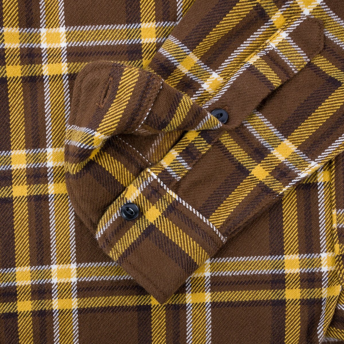 IHSH-378-BRN Ultra Heavy Flannel Crazy Check Work Shirt - Brown - 14