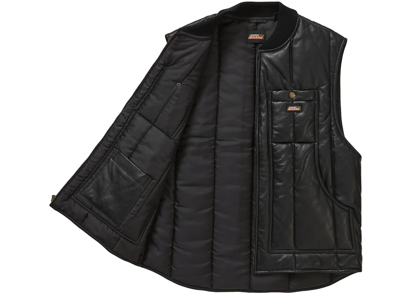 Supreme Dickies Leather Work Vest Black - 2