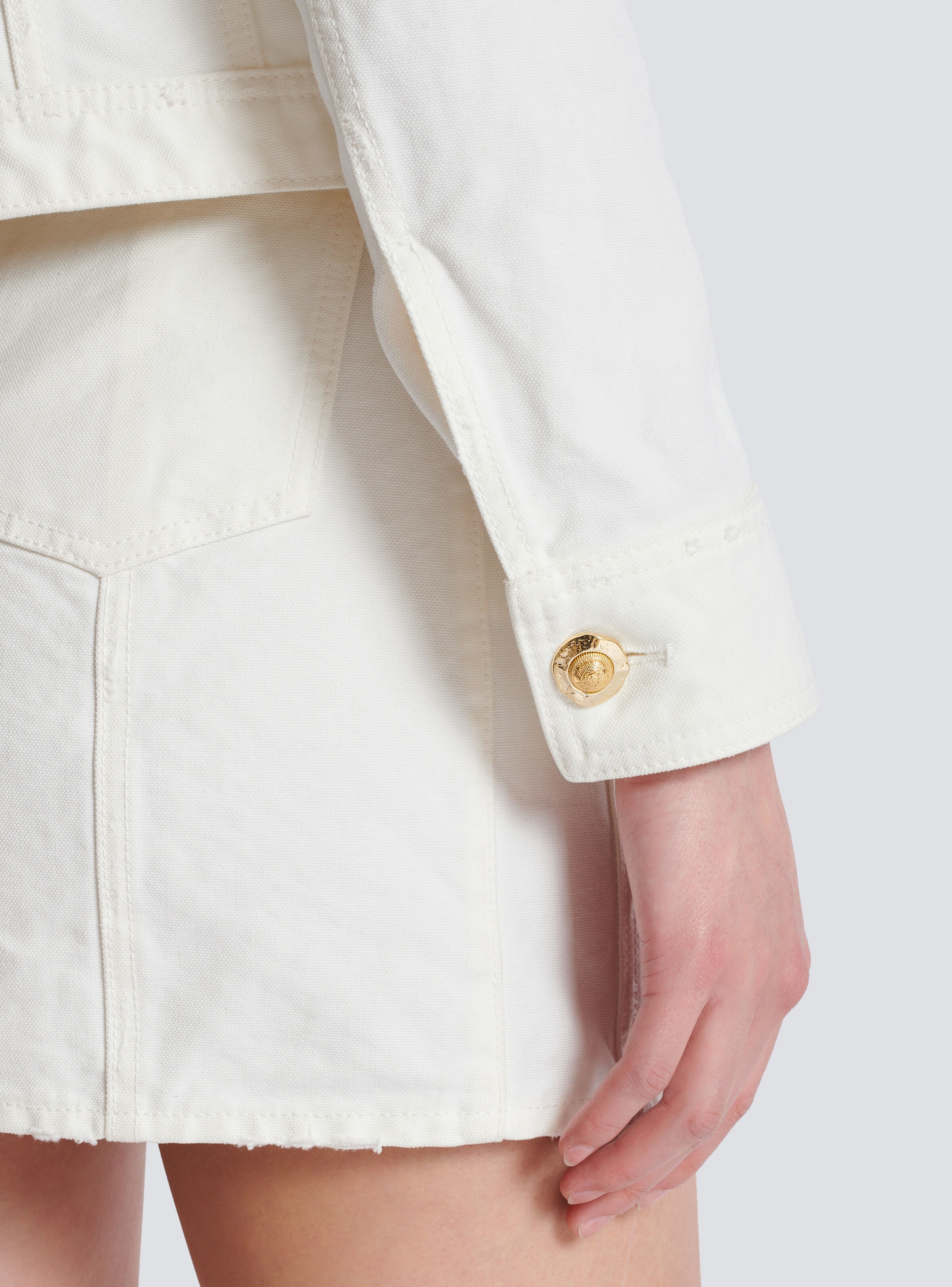 Cropped cotton canvas jacket - 6