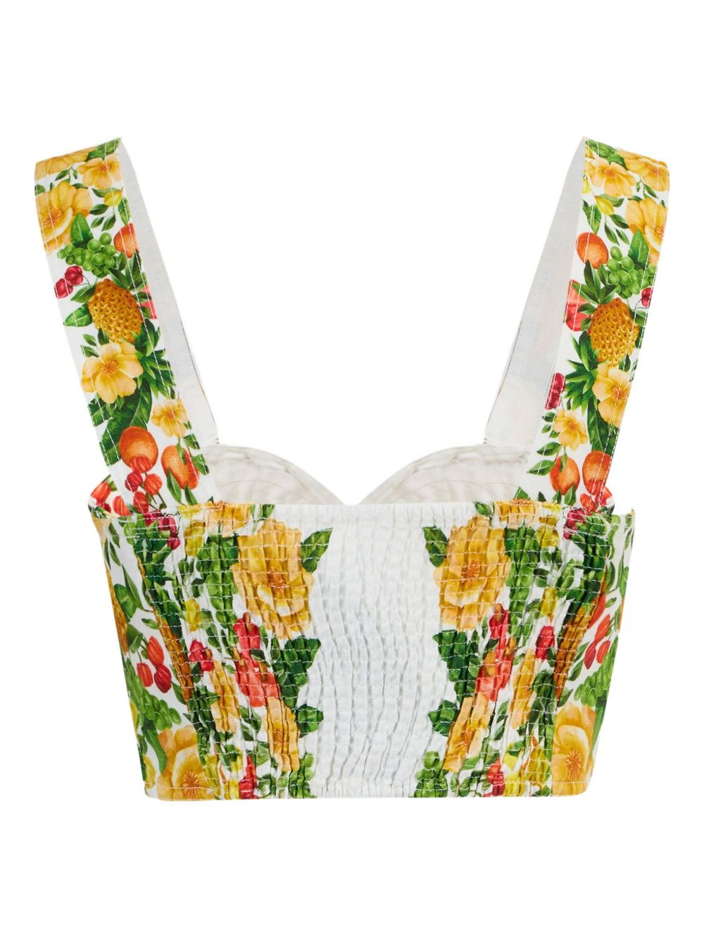 floral-print crop top - 2