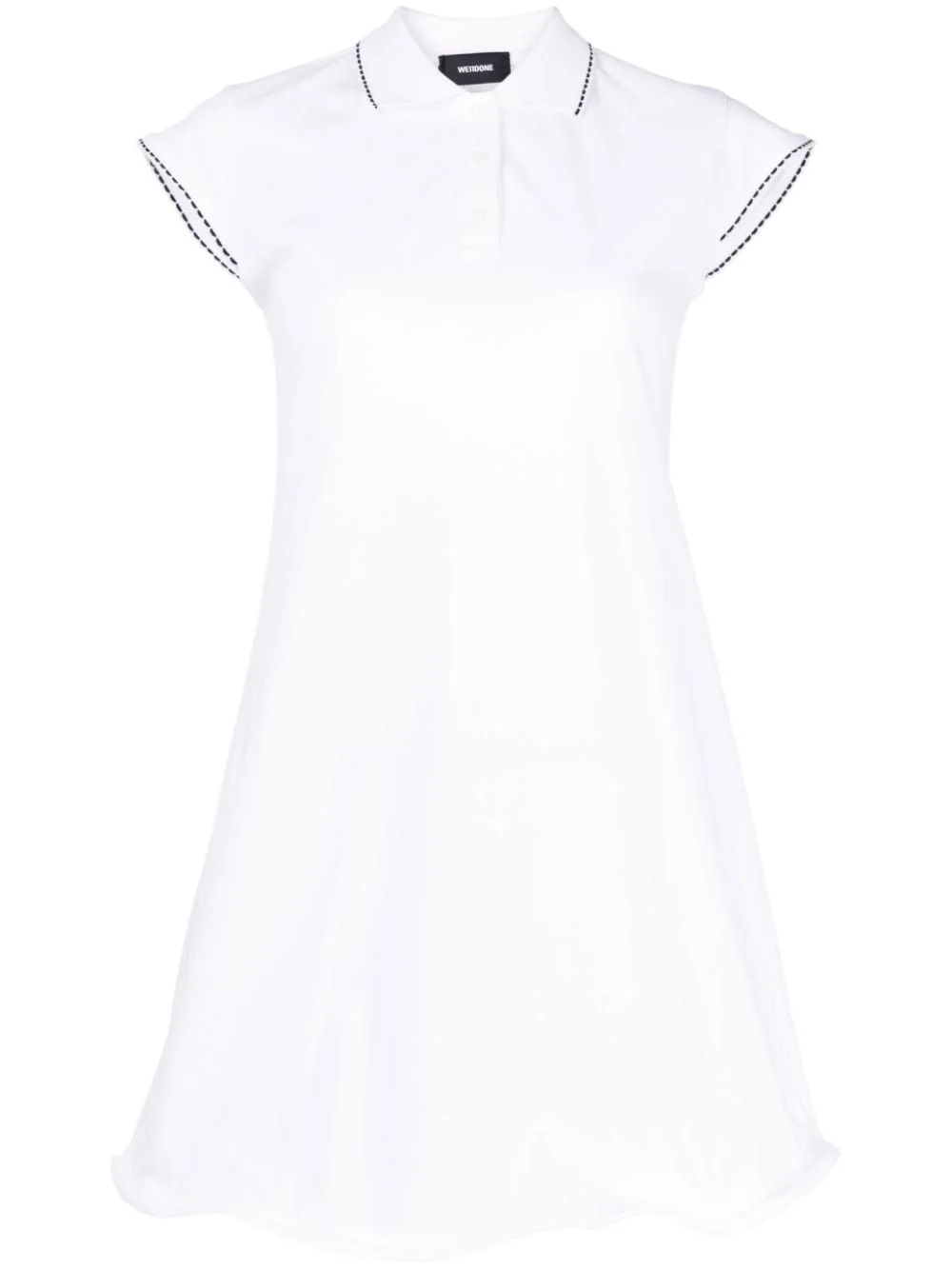 contrast-stitching shirt dress - 1