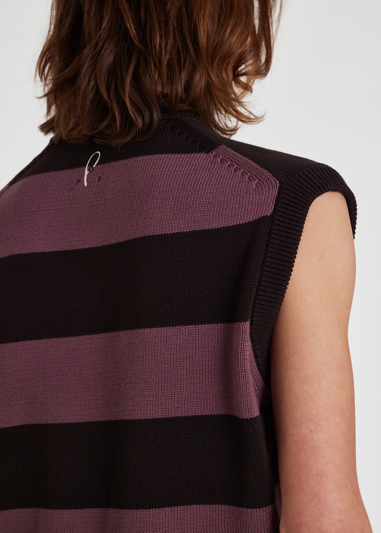 Knitted Cotton Panelled Vest - 6