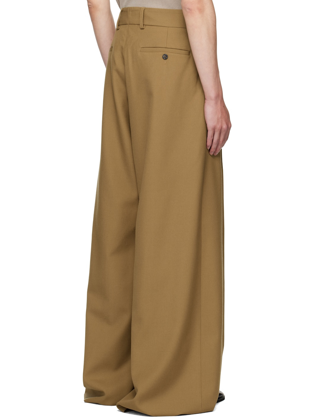 Tan Pleated Trousers - 3