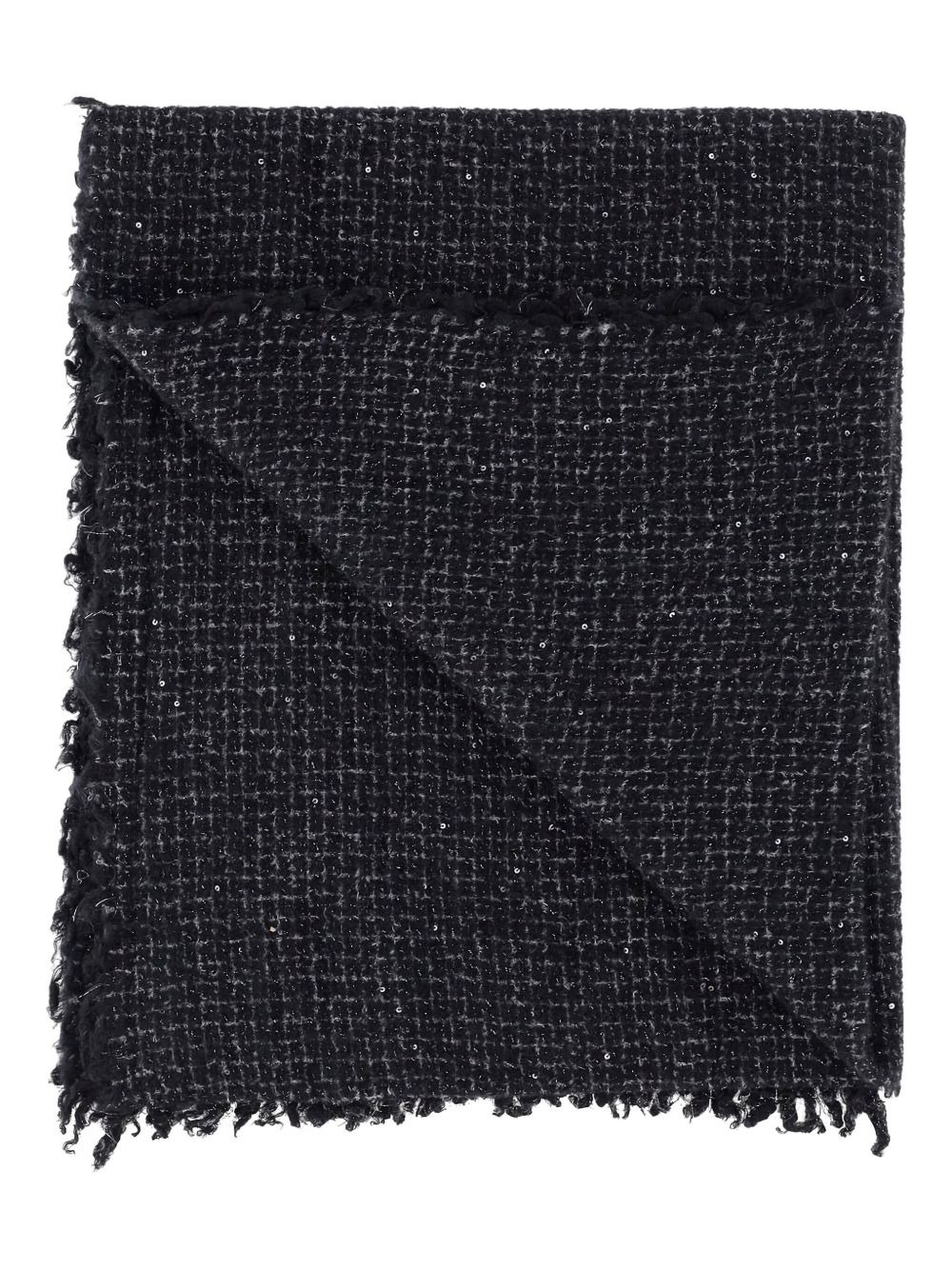sequin-embellished frayed-edge scarf - 2