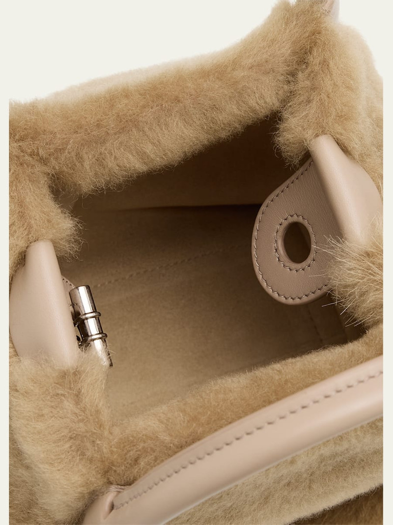 Loro Piana Bale Micro Plush Shearling Top-Handle Bag outlook