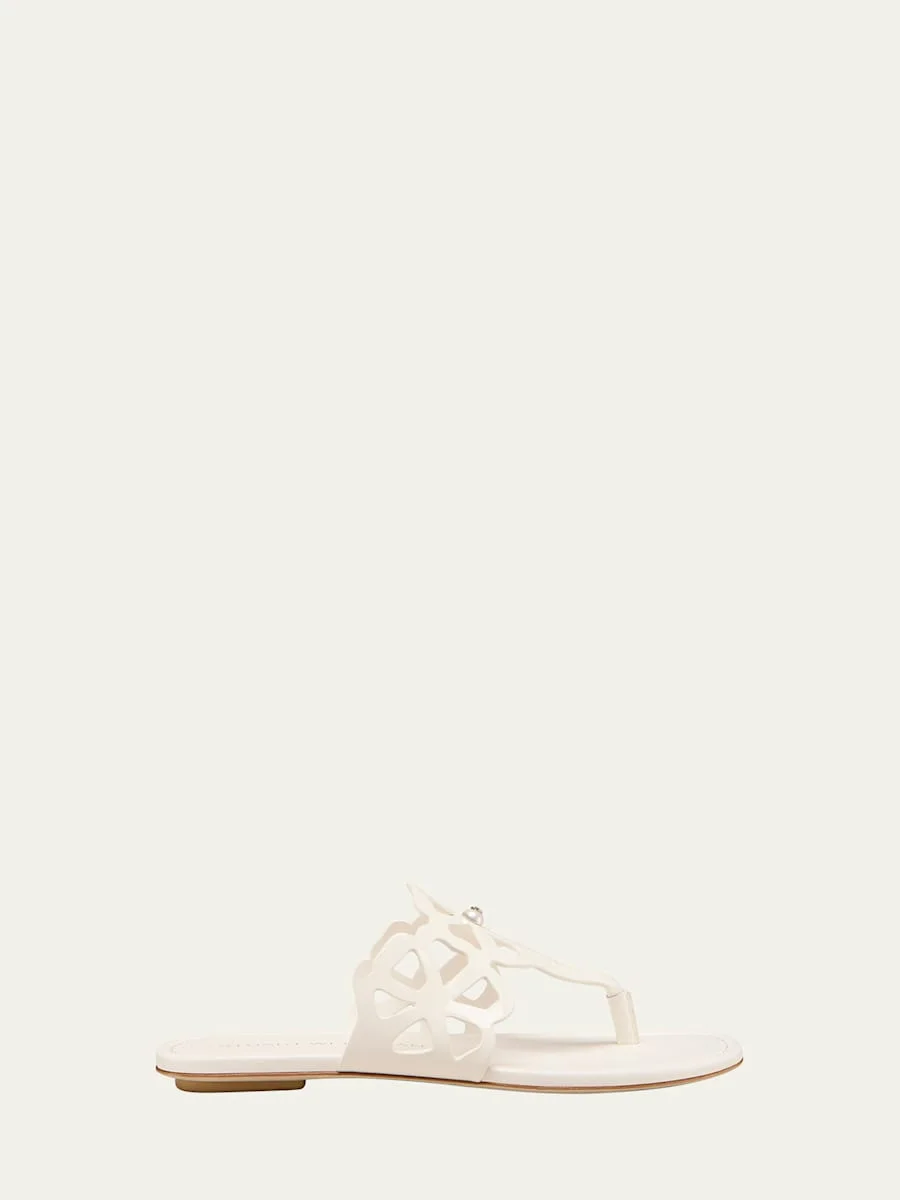 Jasmine Patent Cutout Thong Sandals - 1