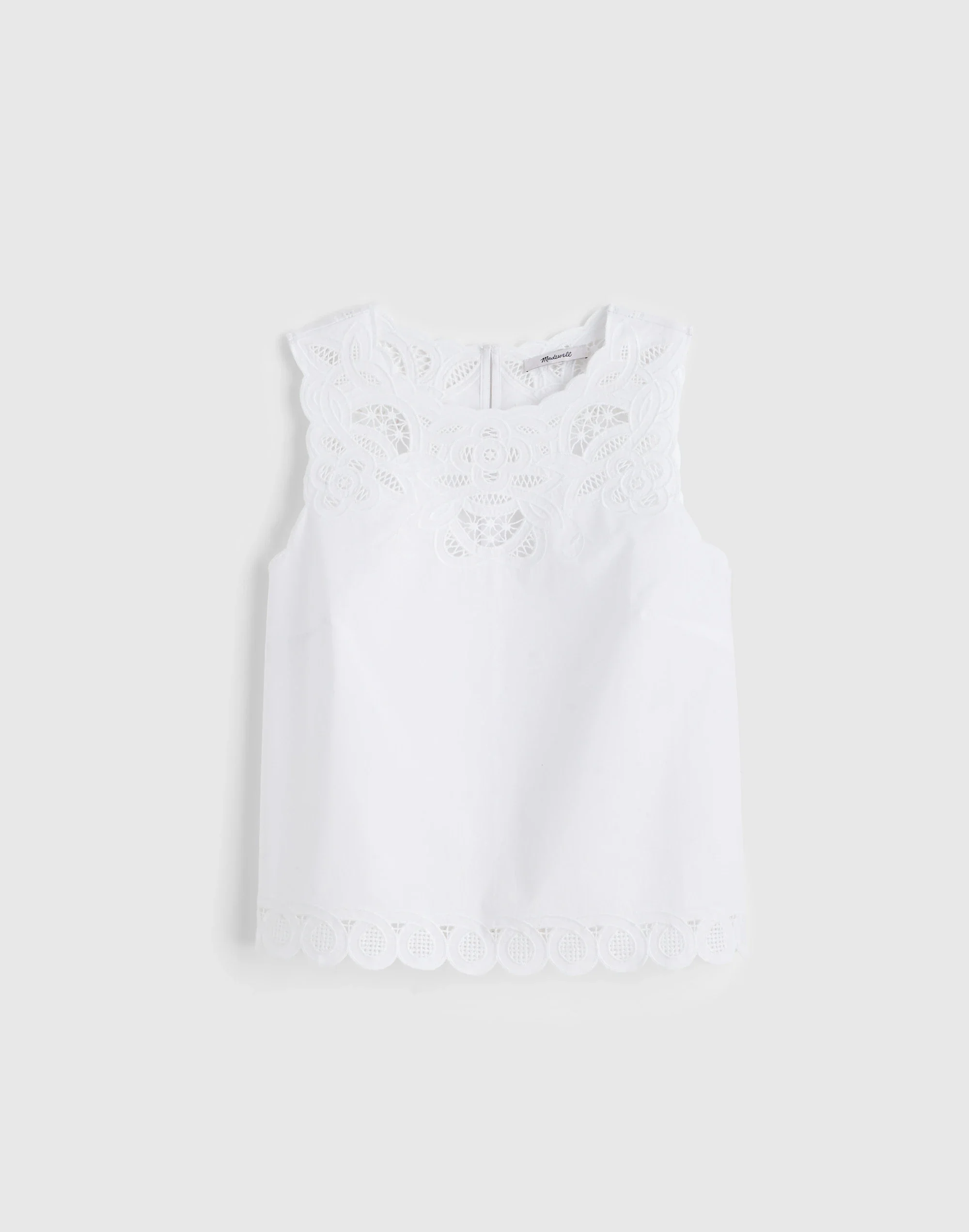 Embroidered Shell Top in Poplin - 1