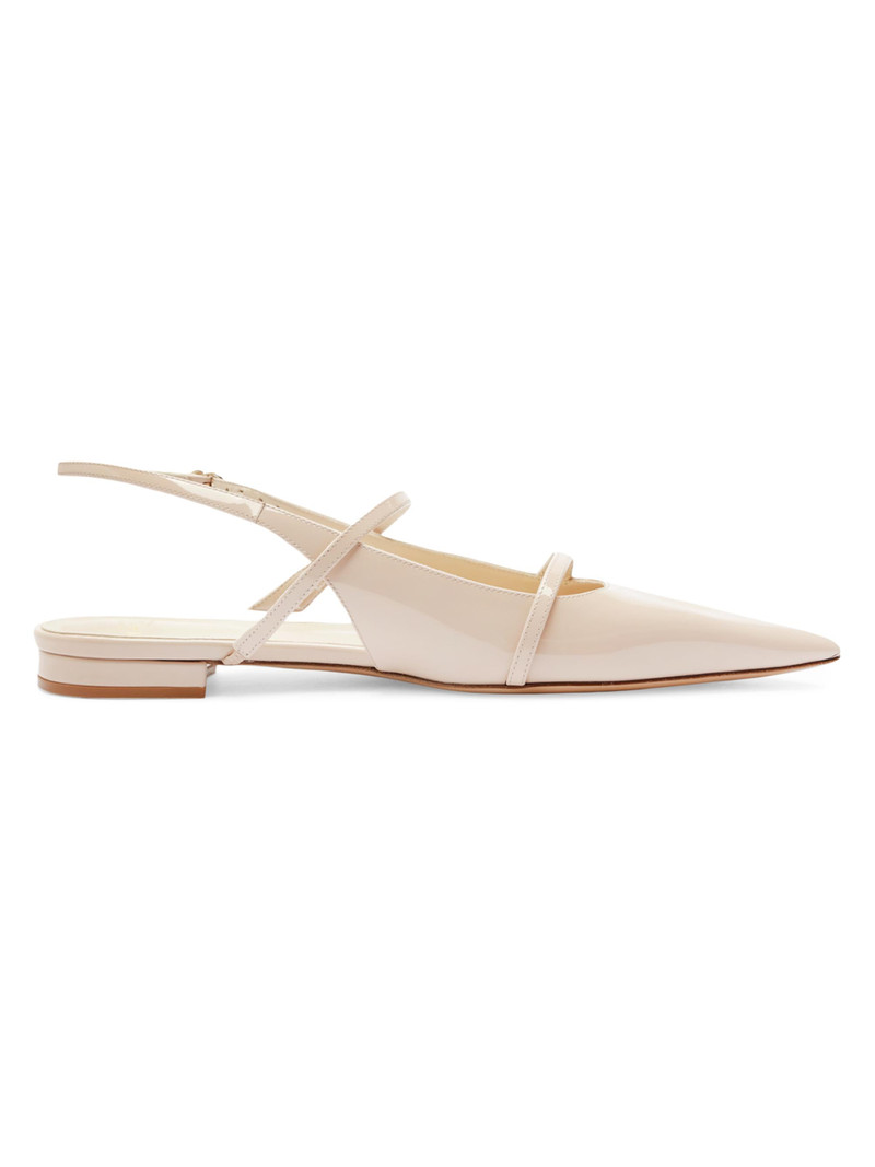Women's Tita Patent Leather Slingback Flats - Semolina 1