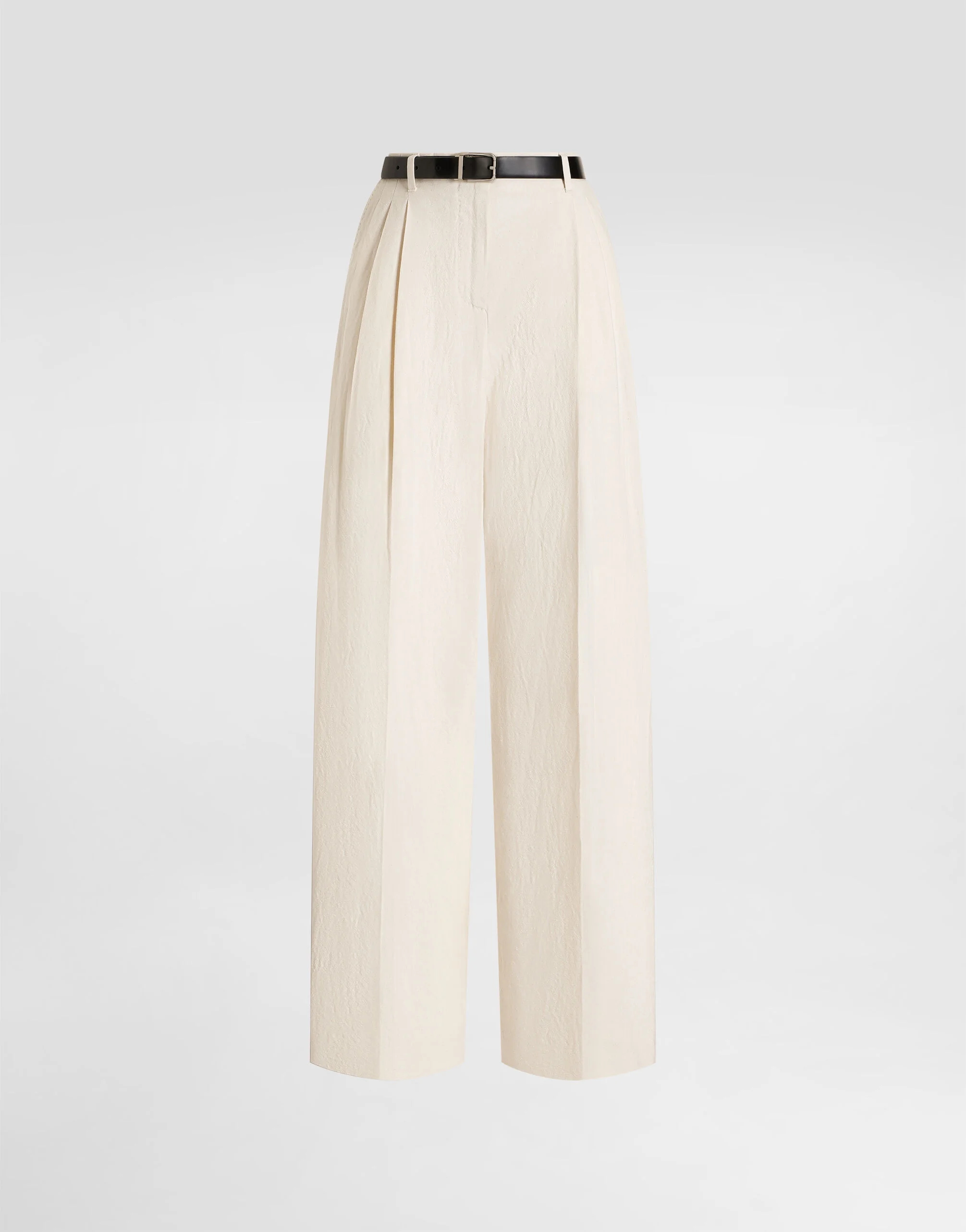 Rustic cotton and linen canvas trousers - 1