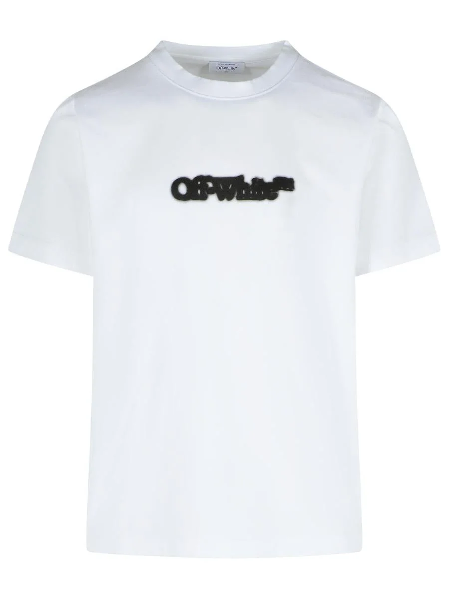 Off-White 'Spray Arrow' White Cotton T-Shirt - 1