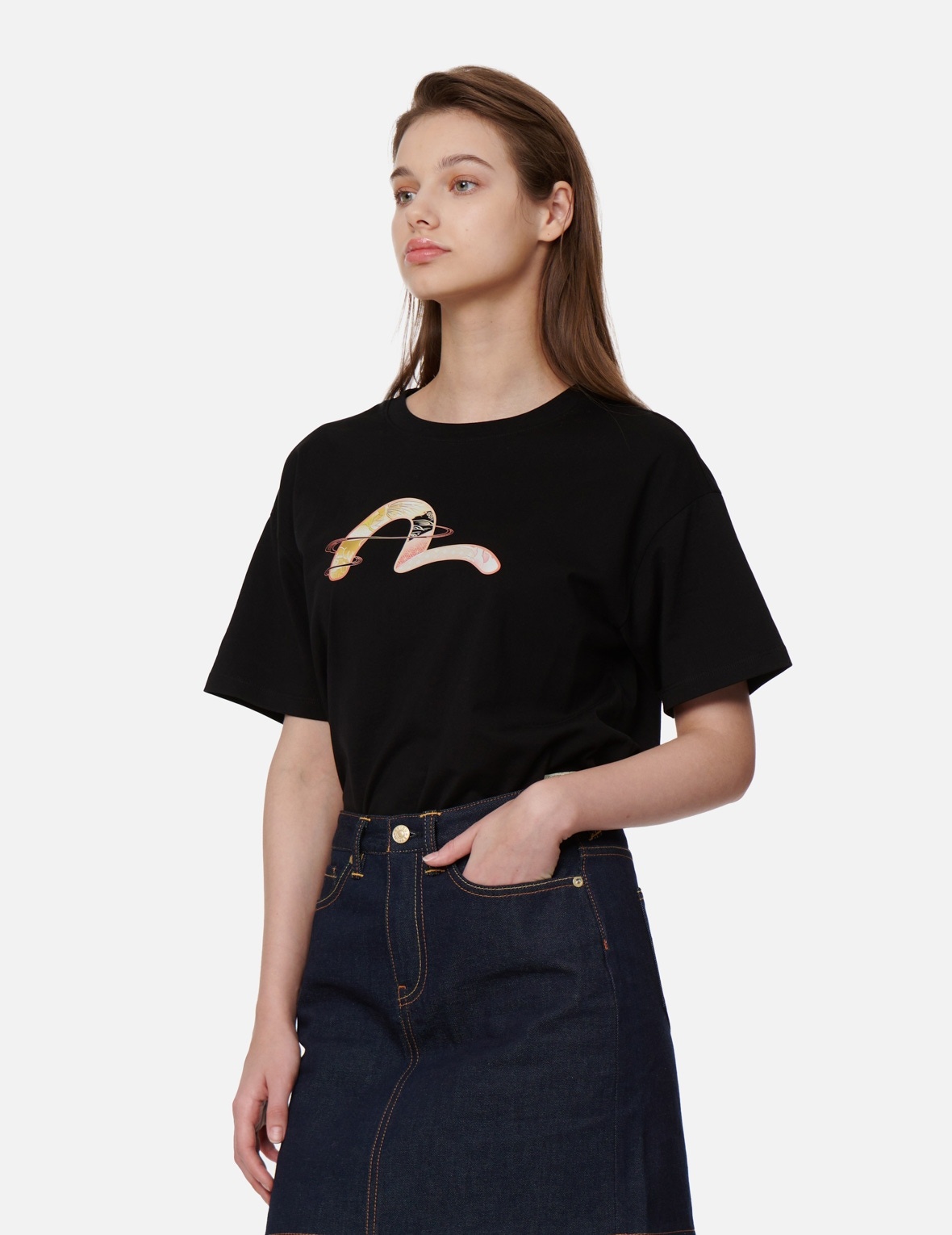 JAPANESE-PATTERN SEAGULL PRINT T-SHIRT - 7