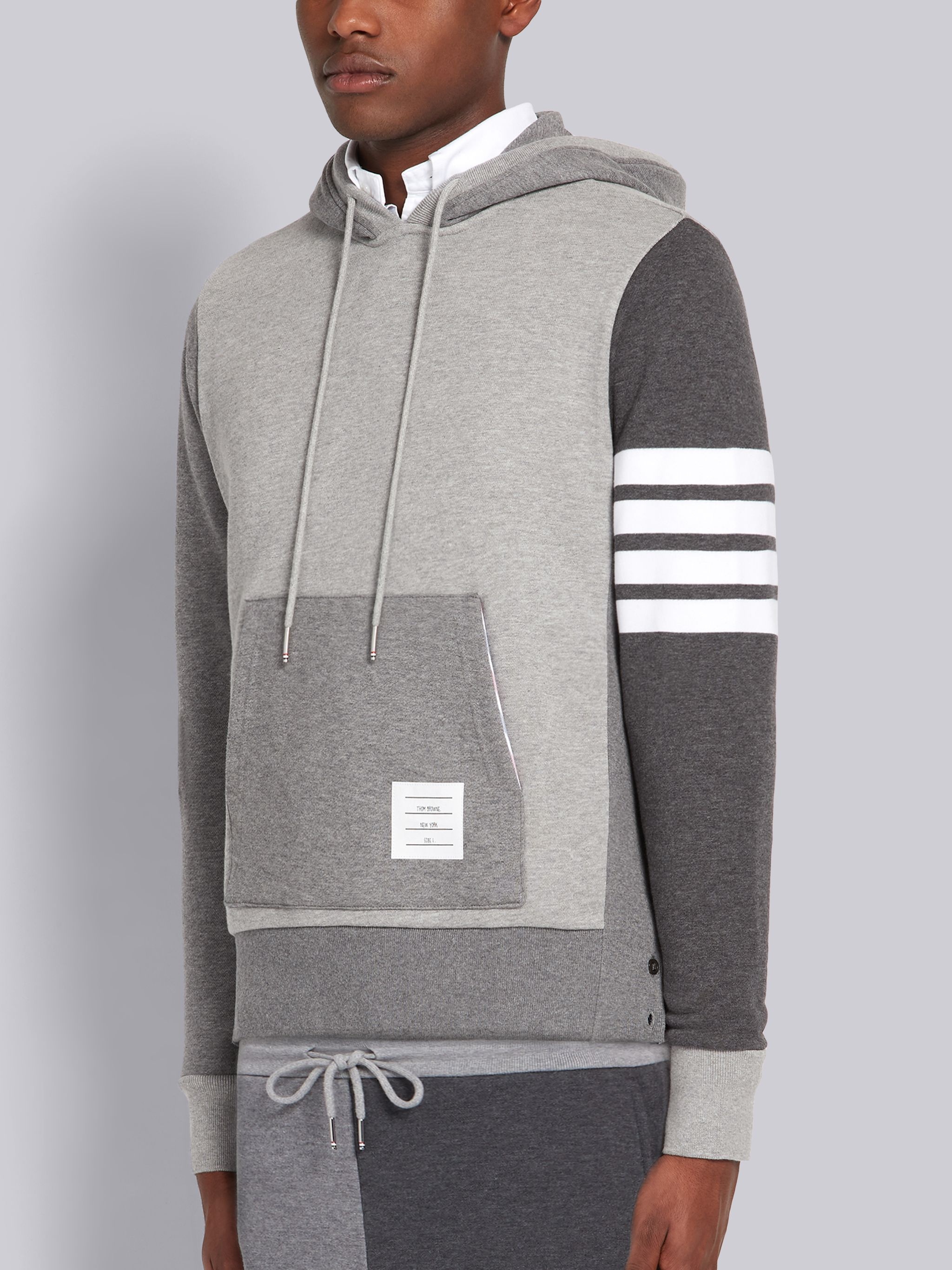 Fun-mix Tonal Loopback Jersey Knit Engineered 4-bar Pullover Hoodie - 2