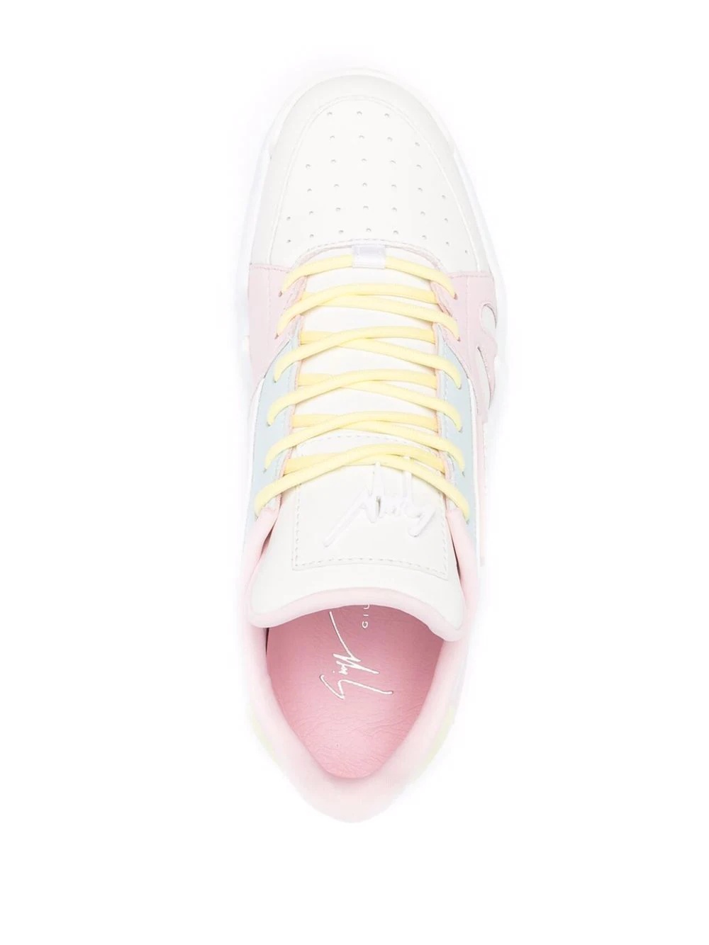 Cuir Pastel colour-block leather sneakers - 7