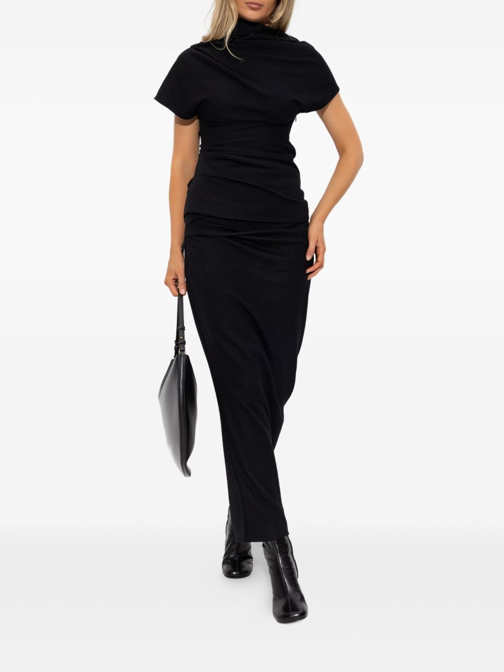 draped wool top - 2