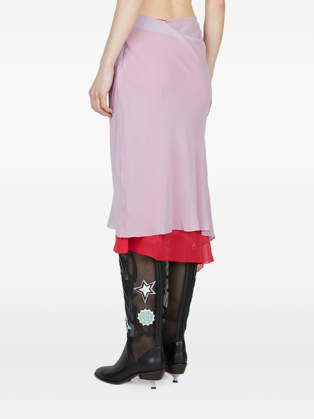 ruffled layered midi skirt - 4