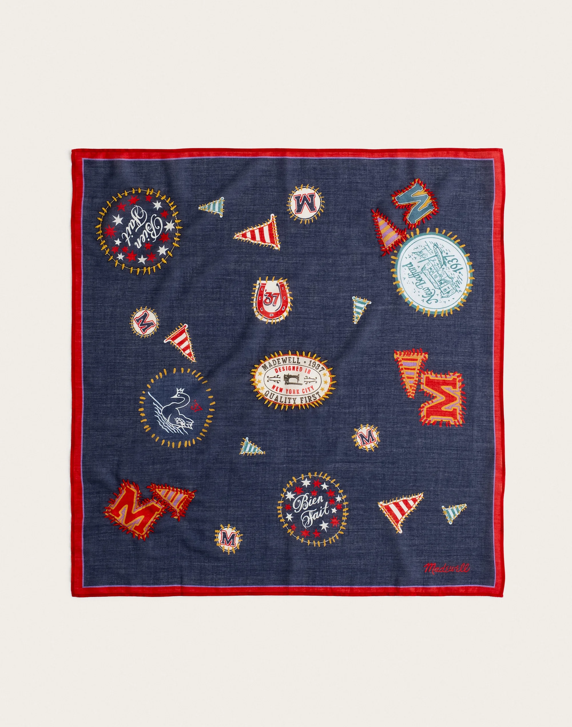 Embroidered Cotton Bandana - 1