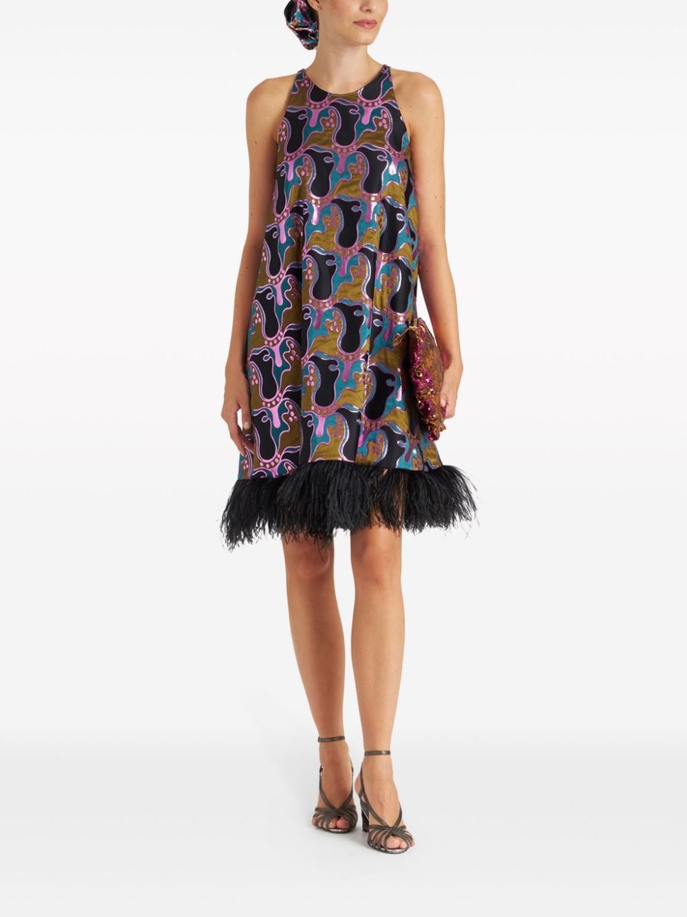 La Fenice patterned-jacquard minidress - 2