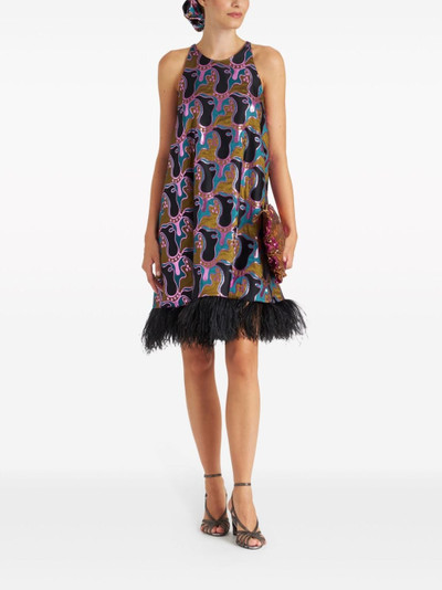 La DoubleJ La Fenice patterned-jacquard minidress outlook