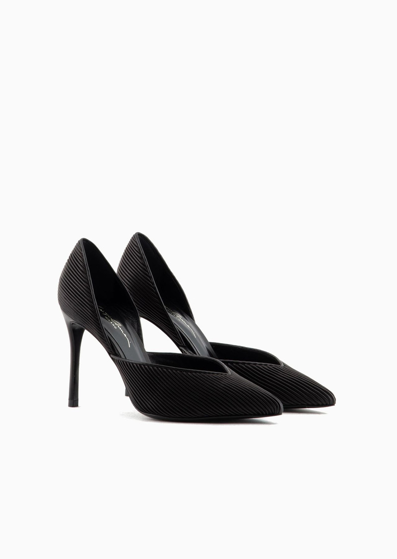 Pleated nappa-leather court shoes with heel 2
