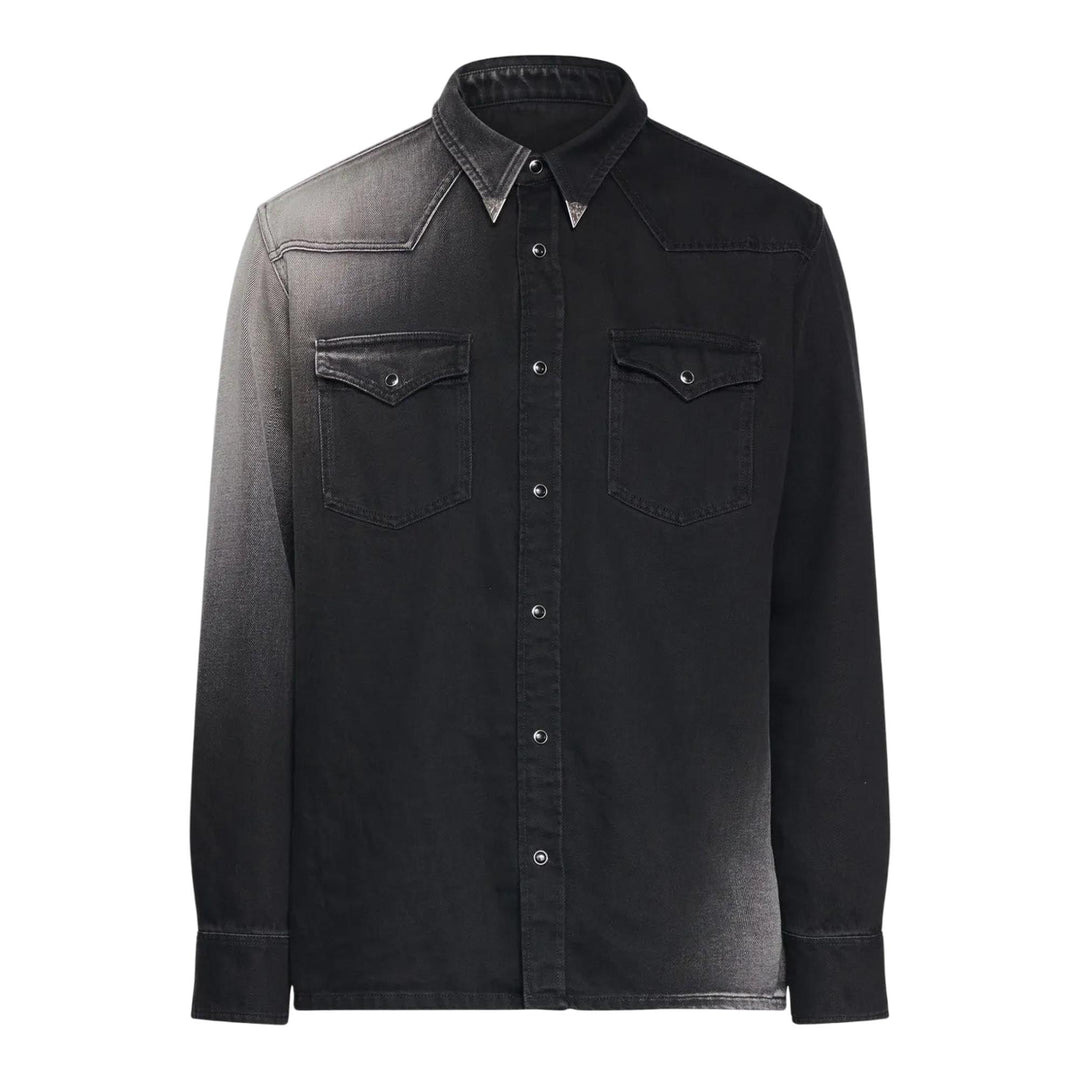Long-Sleeved Shirt Black Denim - 1