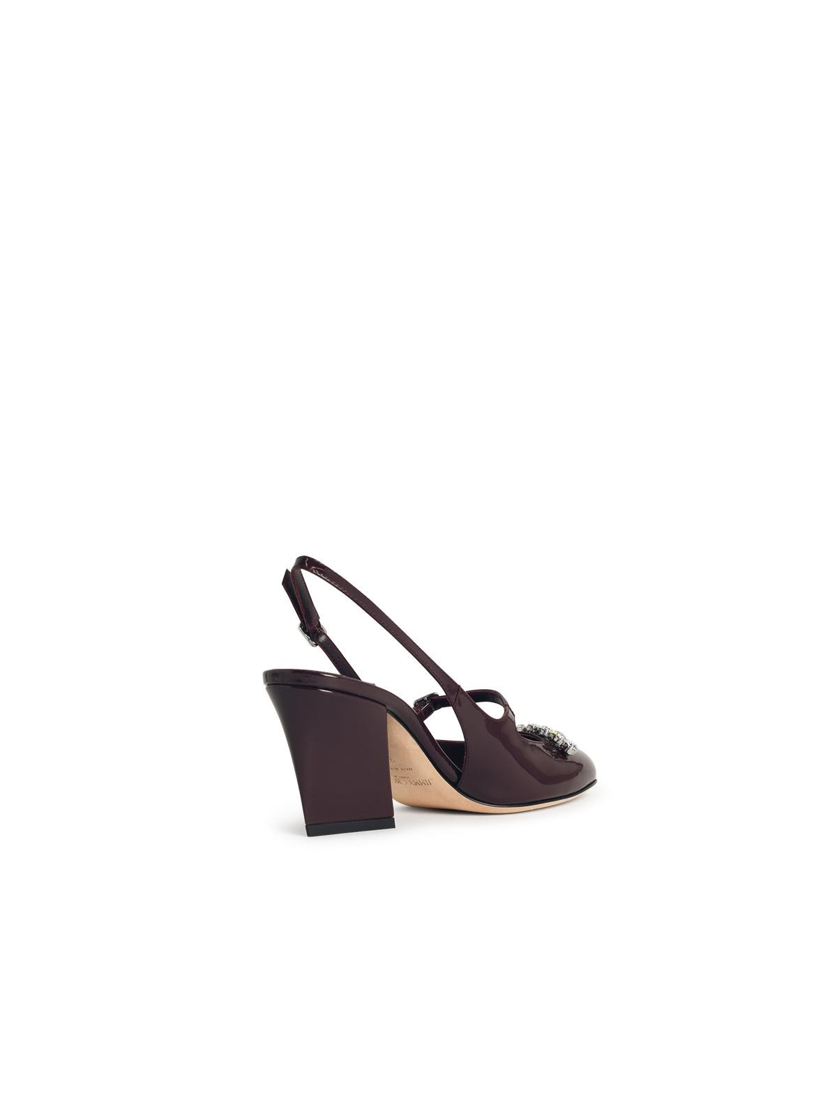 Jimmy Choo 'Belinda' Deep Merlot Leather Slingbacks Women - 3