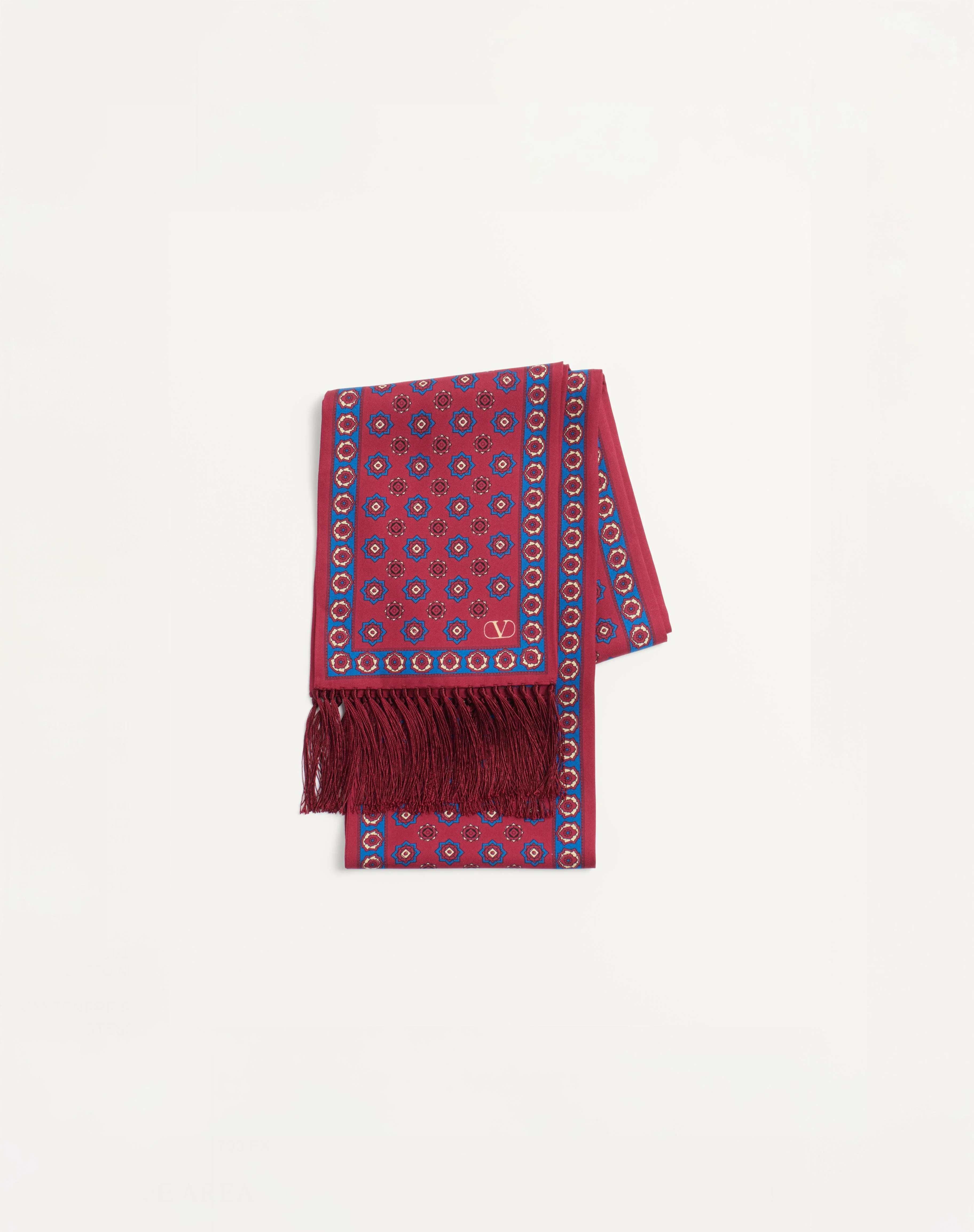 CHAMBER SILK BANDEAU SCARF WITH FRINGE - 1