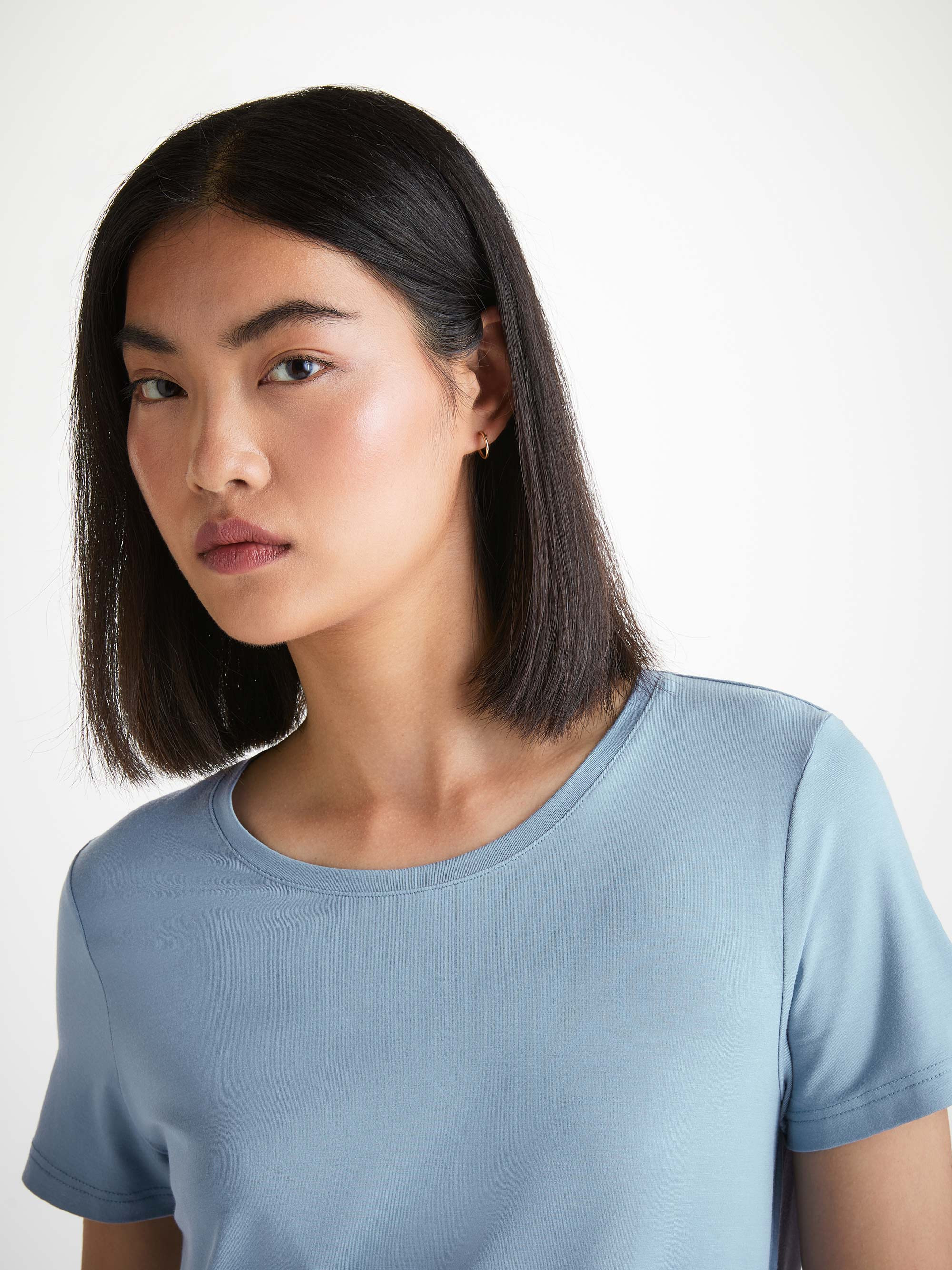 Women's T-Shirt Lara Micro Modal Stretch Cloud Blue - 2