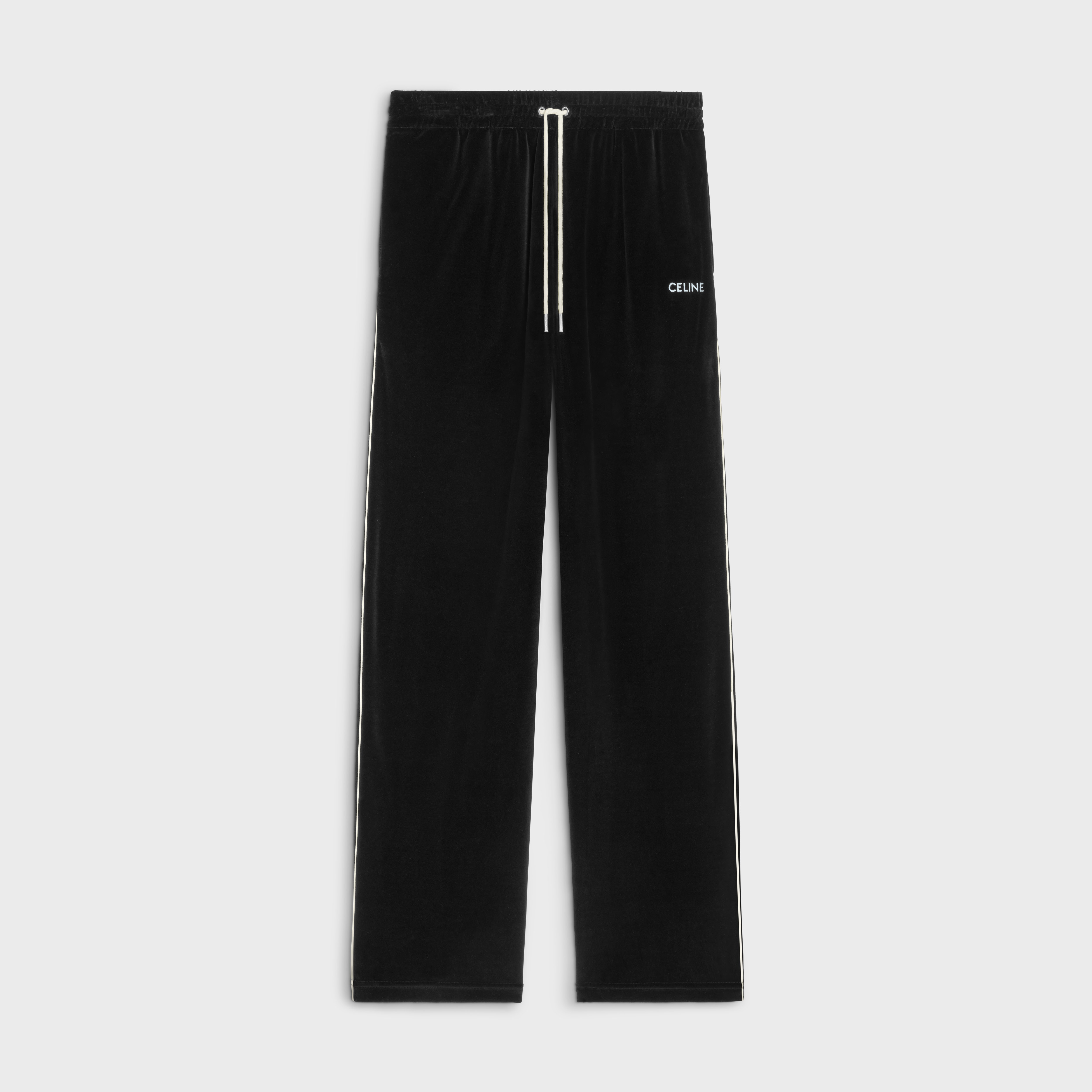 celine straight track pants in velvet jersey - 1