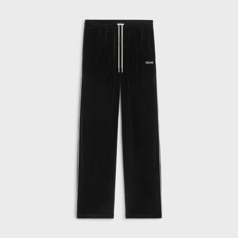 celine straight track pants in velvet jersey 1