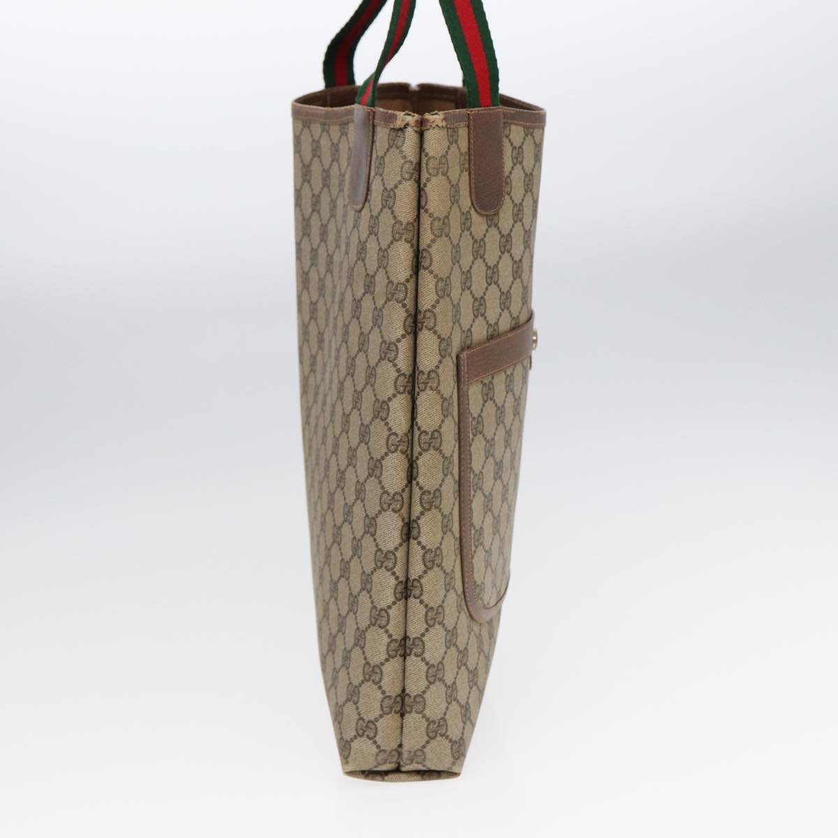 GUCCI GG Supreme Web Sherry Line Tote Bag Pvc Beige 001 080 494 - 3