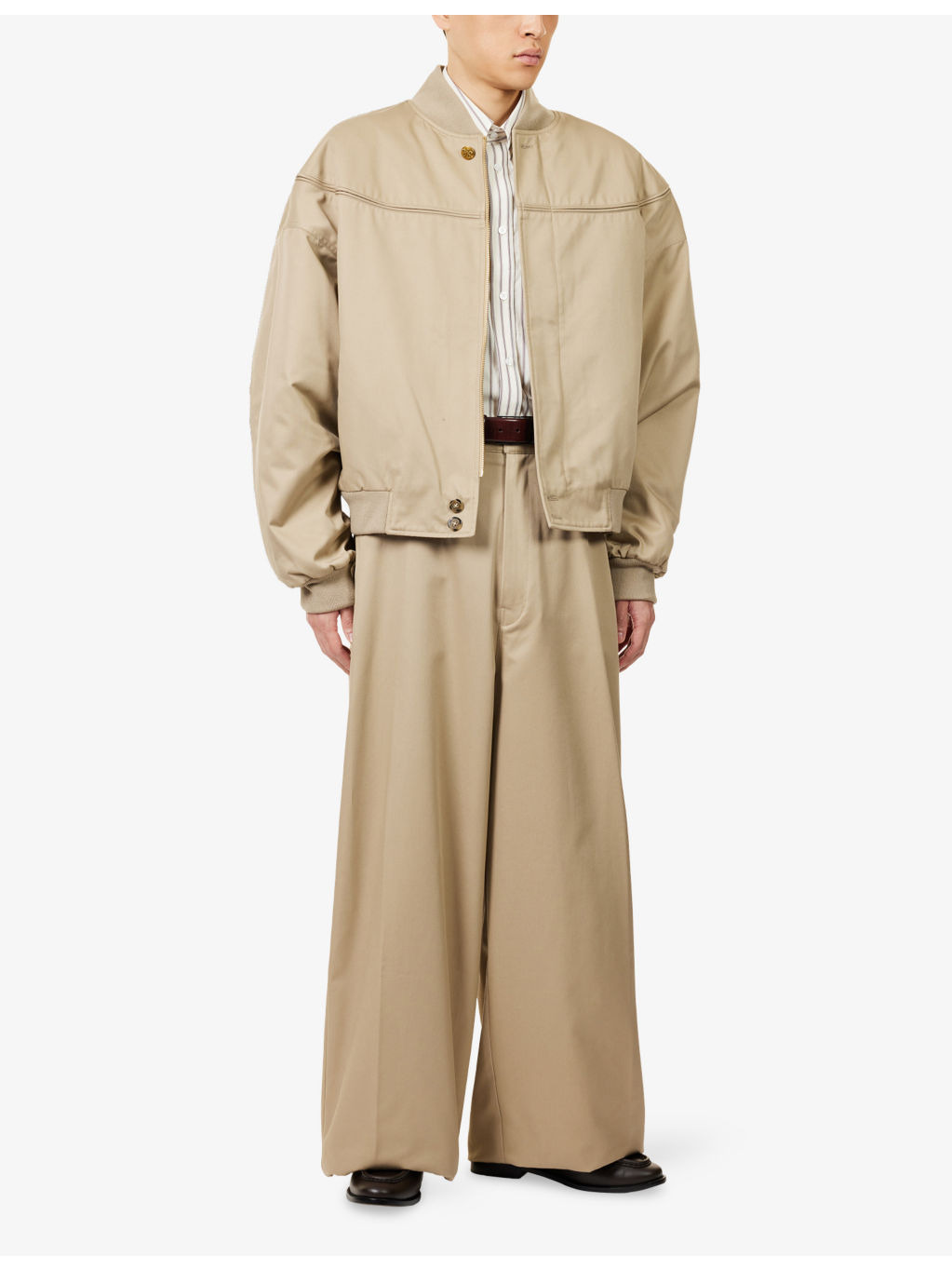 Gas Station Oversized Cotton Blend Bomber Jacket - 2