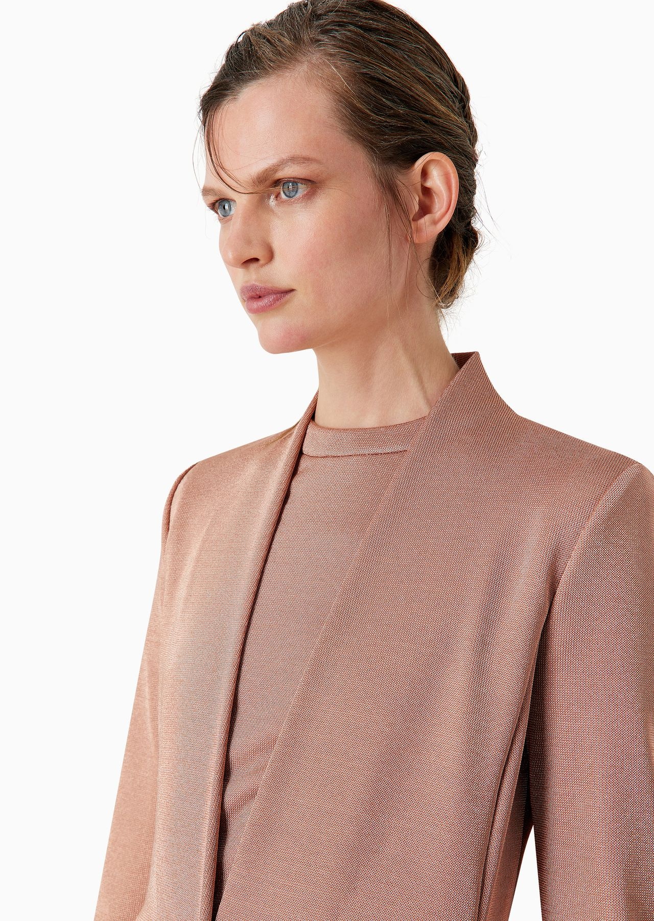 Single-breasted jacket in viscose bonded jersey - 5