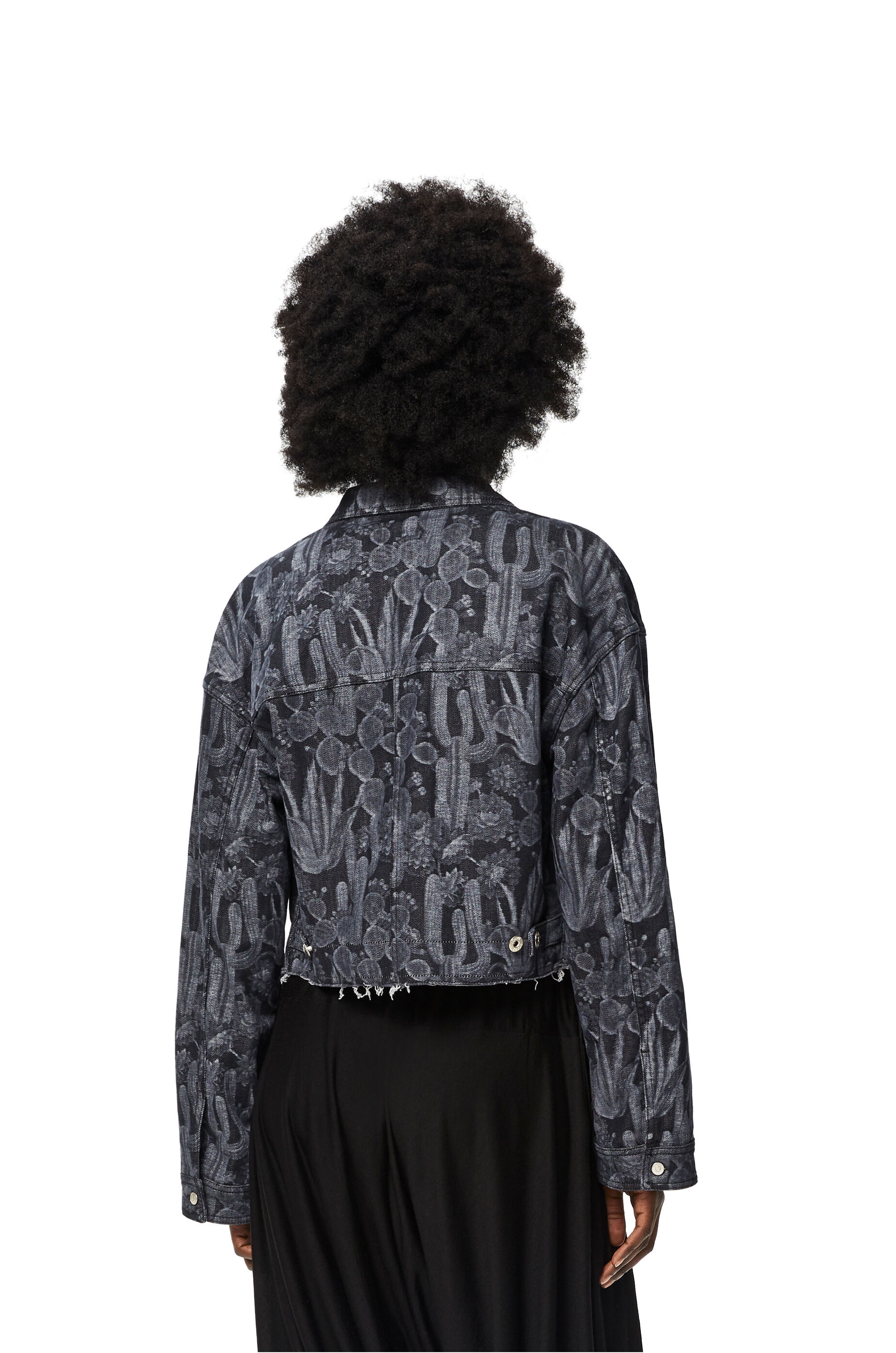 Cropped cactus jacket in denim - 4