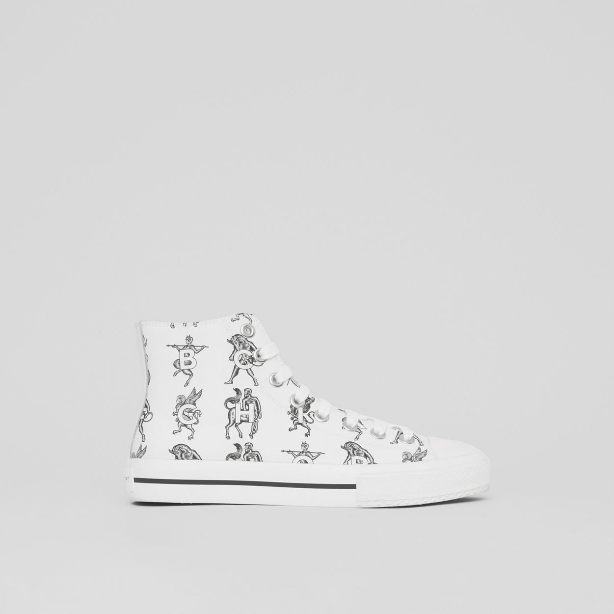Mythical Alphabet Cotton Canvas High-top Sneakers - 1