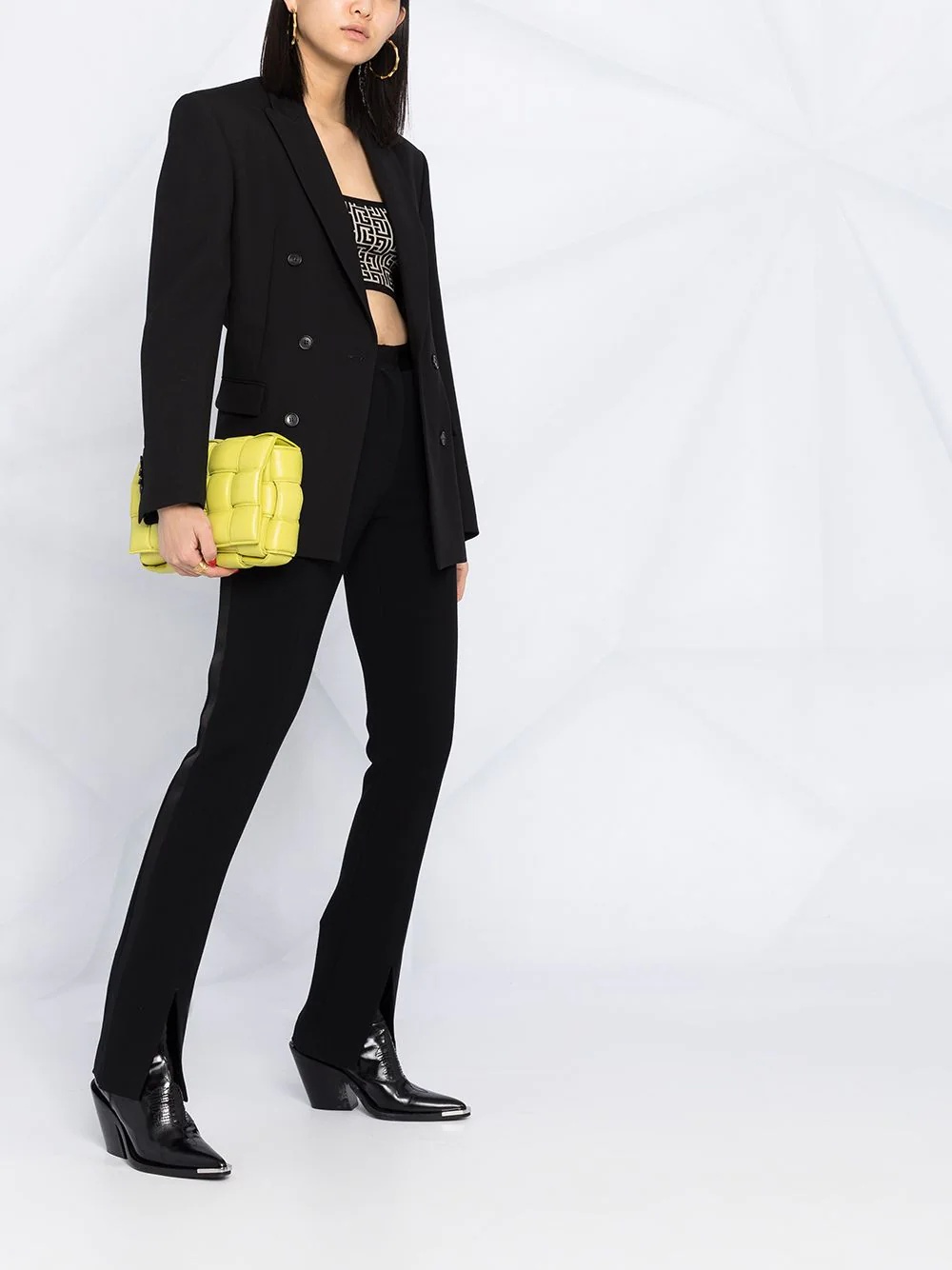 cropped monogram jacquard vest top - 2