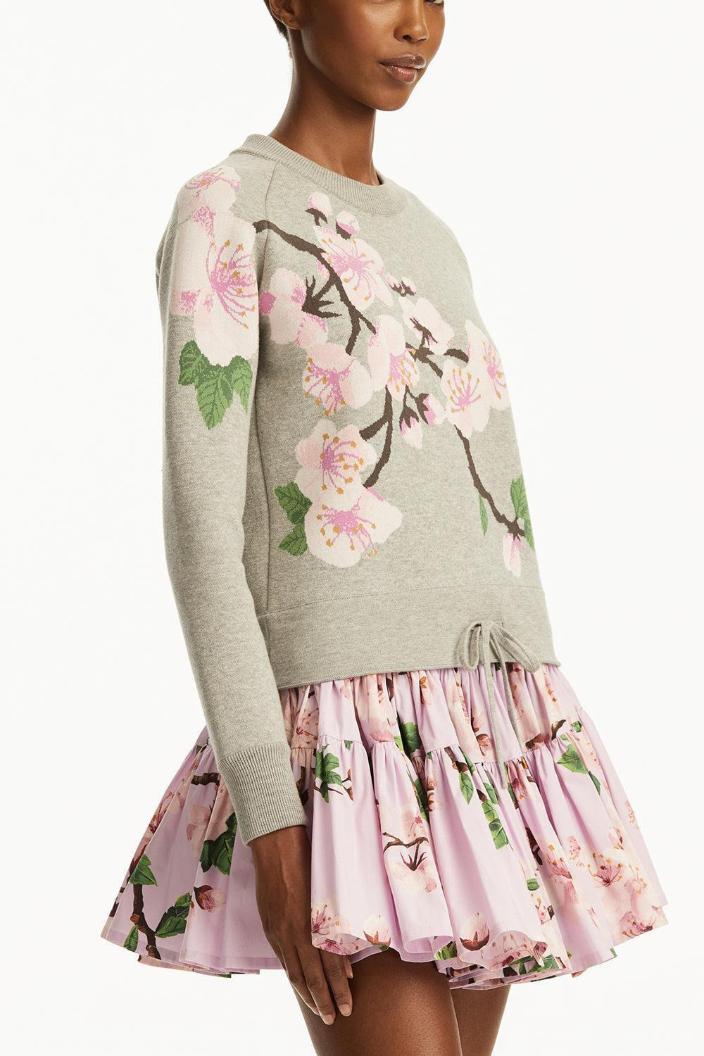Cherry Blossom Drawstring Pullover - 3